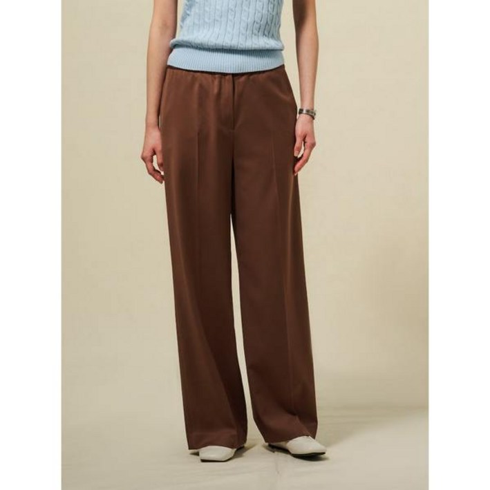 공식매장 빈폴레이디스 데일리 드로우 스트링 세미 와이드 팬츠 BF5321C01D 예쁜 트레이닝 하객룩 모임룩