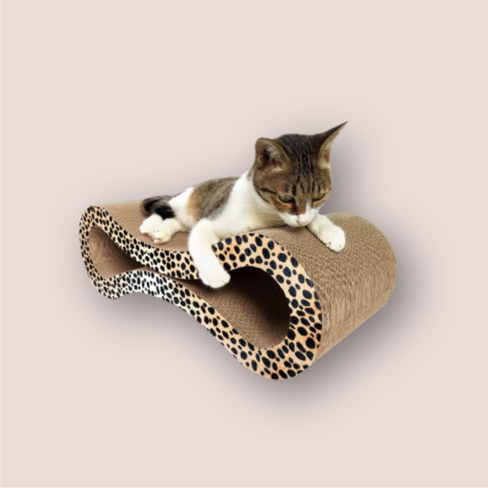 나우브 고양이 8자 커브형 스크래처 쇼파 56cm, 1개, 표범무늬