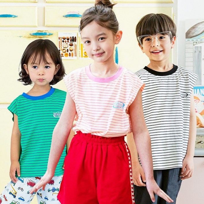 베베쥬 아동용 홀리데이 민소매 티셔츠