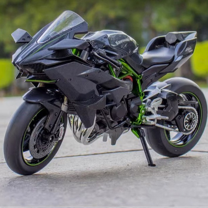 모형 오토바이 바이크 피규어 굿즈 최신식 쇼바 라이트 기능 옵션 다이캐스트 가와사키 H2R BIKE Kawasaki