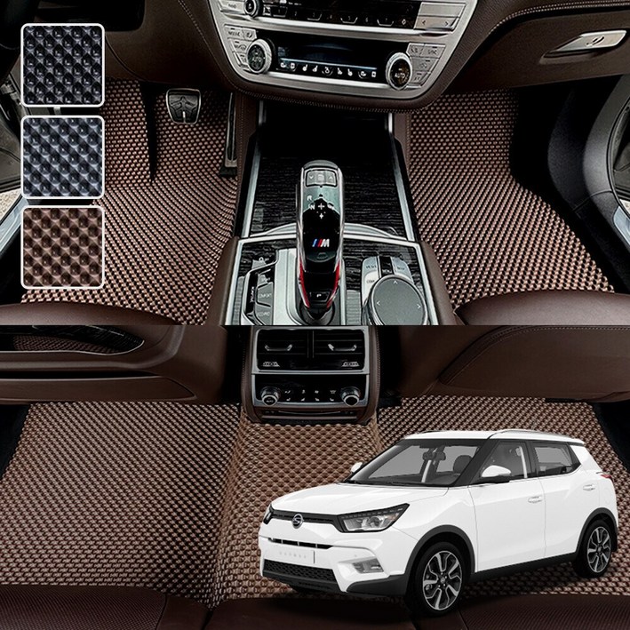 티볼리 전용 3D 엠보싱 차세대 고무매트 1열2열 세트, 블랙, 318_1베리뉴티볼리