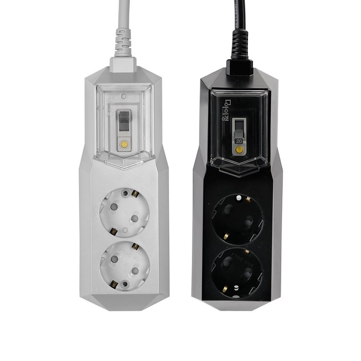 아이정 국산 4000W 고용량 과부하 누전차단 멀티탭 2구, 2개, 7m, 누전 2구 블랙