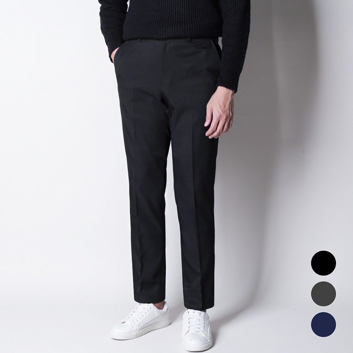 [디아웃핏]남성 프리미엄 히든밴딩 슬랙스 기본핏 테이퍼드 스판 링클프리 사계절 간절기 남자 정장바지 팬츠