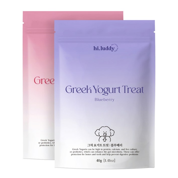 하이루디 강아지 그릭요거트 동결건조 국내산 유산균 간식, 40g, 2개, 블루베리, 크랜베리