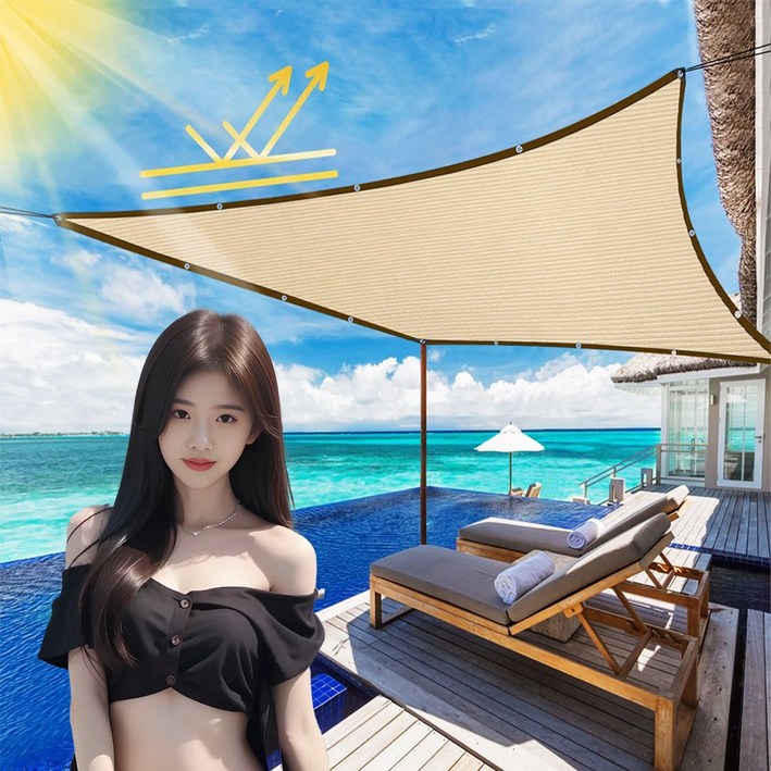 씽크라이프 옥상 베란다 그늘막 햇빛 차광막 강력사중직 4면 봉재 차광닷컴