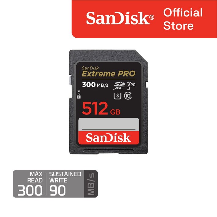 샌디스크 Extreme PRO SD Card V90, 300MBs 512GB, 1개