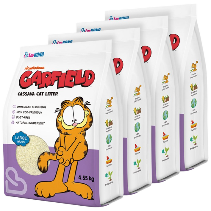 [4개세트] 가필드 고양이모래 보라(굵은입자) 4.55kg, 4.55kg, 4개, 무향