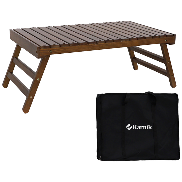 카르닉 접이식 캠핑 쿨러테이블 우드 캠핑 보조테이블, 파인월넛(PI-FCT1)