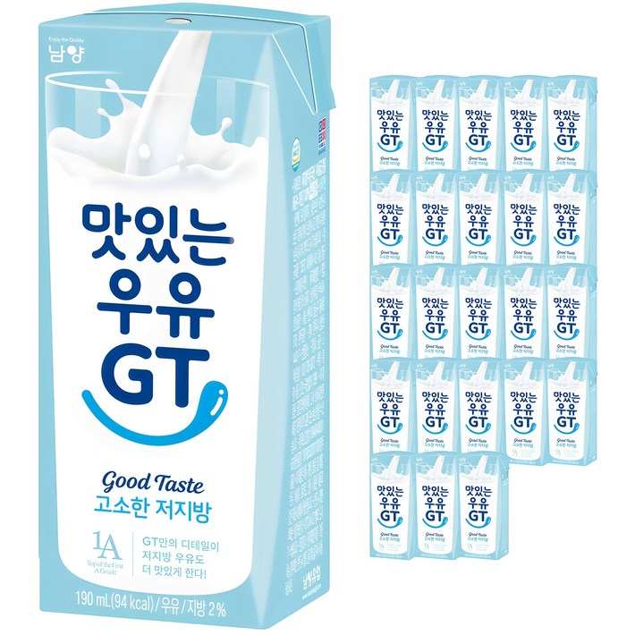 맛있는우유GT 고소한 저지방 멸균우유, 190ml, 24개 맛있는우유GT 고소한 저지방 멸균우유, 190ml, 24개