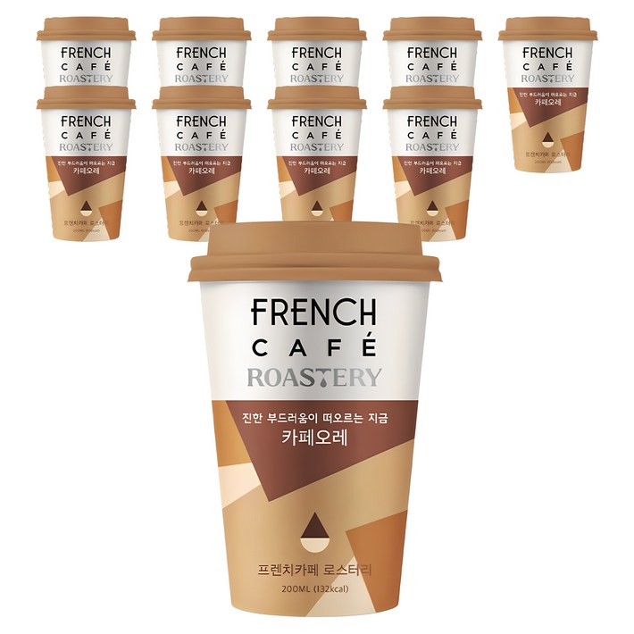 프렌치카페 카페오레 컵커피, 200ml, 10개