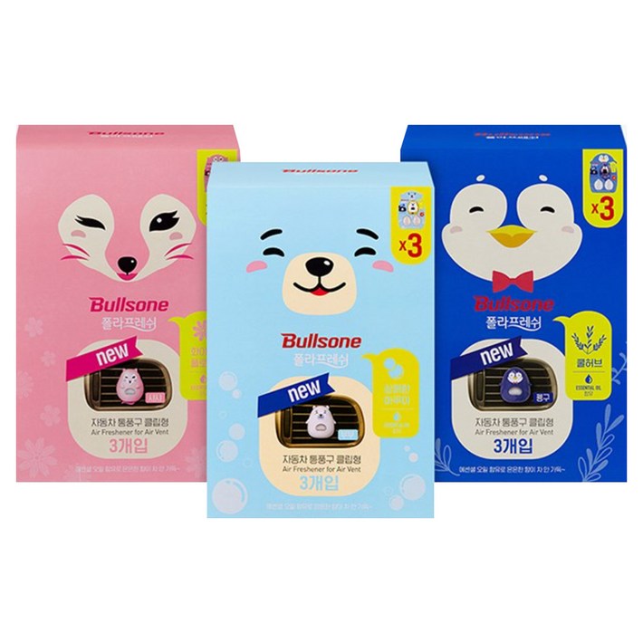 불스원 폴라프레쉬 통풍구 클립형 캐릭터 차량용방향제 부부 3p, 1개, 아쿠아향 불스원 폴라프레쉬 통풍구 클립형 캐릭터 차량용방향제 부부 3p, 1개, 아쿠아향