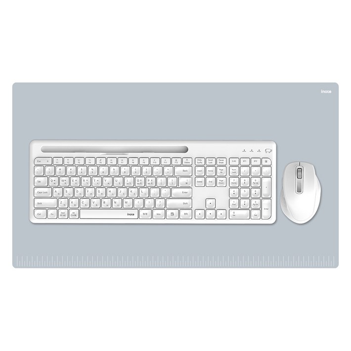 아이노트 블루투스 멀티페어링 키보드  마우스  키스킨  장패드 세트, 화이트, KM780RB, 일반형