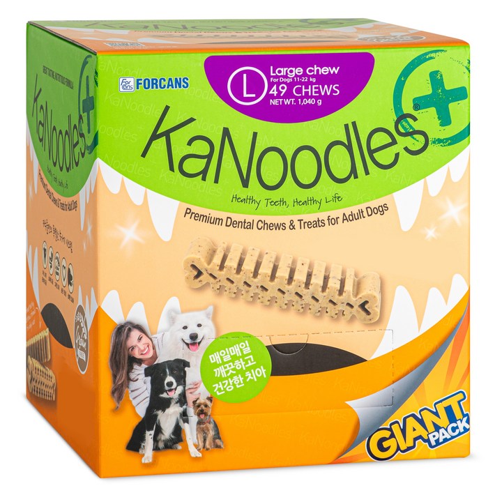 포켄스 강아지 카누들 플러스 필로팩 대용량 덴탈껌 L 49p