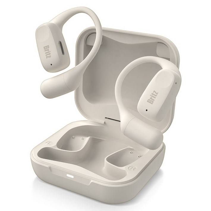 브리츠 오픈형 ENC 노이즈캔슬링 무선 블루투스 이어폰, BZD100X, 아이보리