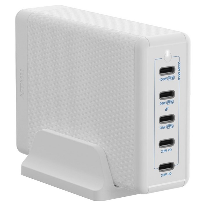 아트뮤 USB PD 230W PPS GaN 접지 멀티 초고속 충전기 GE610, 화이트, 1개