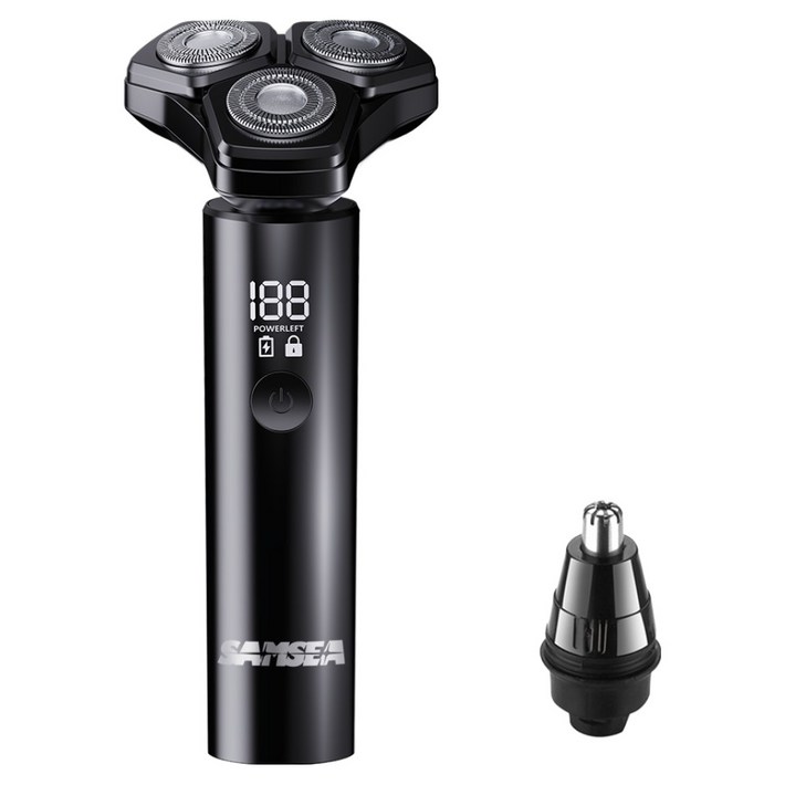SAMSEA 360도 휴대용 2 in 1 전기 전동면도기, TXD01, 블랙
