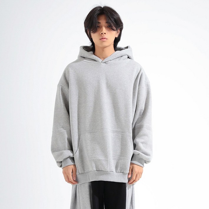 크램프 남성용 박스핏 기모 빅 후드티