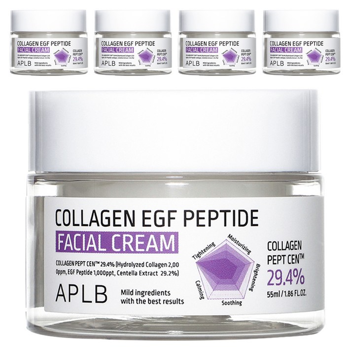 APLB 콜라겐 EGF 펩타이드 페이셜 크림, 5개, 55ml