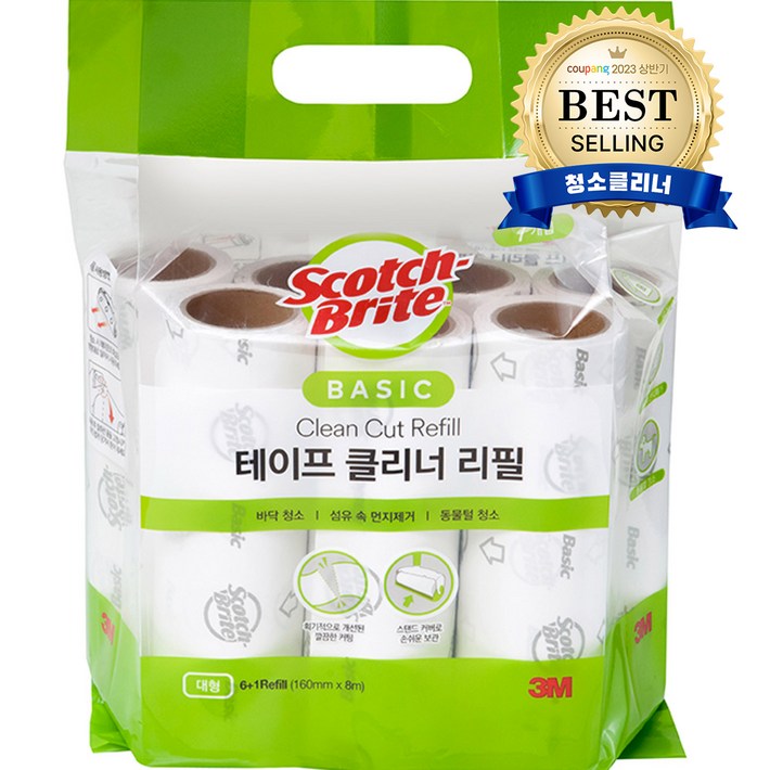 3M 실속형 베이직 테이프클리너 대형 리필 7개, 1개 3M 실속형 베이직 테이프클리너 대형 리필 7개, 1개