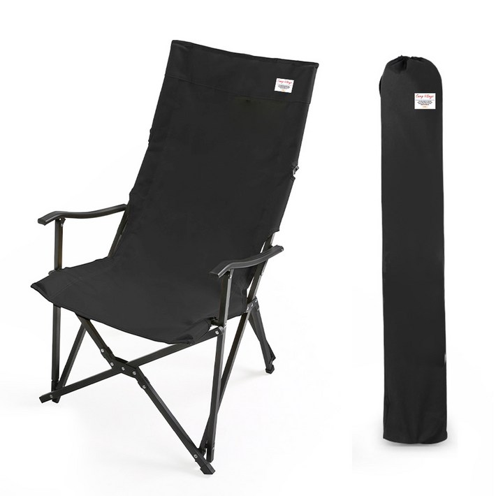 캠프빌리지 네이쳐스 릴렉스 체어  보관가방 세트, 블랙, 1세트