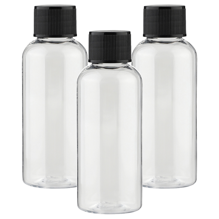 단마개 플라스틱 용기 50ml, 투명 블랙, 90개