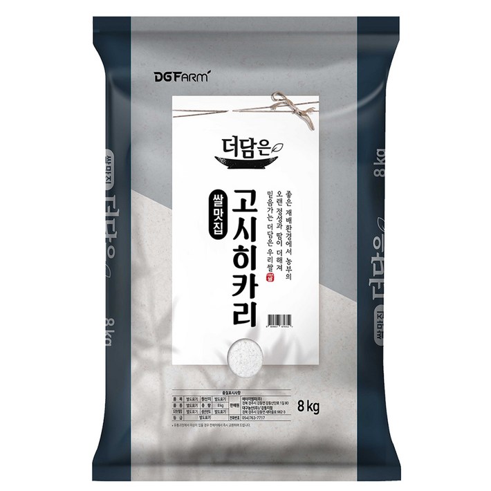 더담은 고시히카리 백미 특등급, 8kg, 1개 더담은 고시히카리 백미 특등급, 8kg, 1개