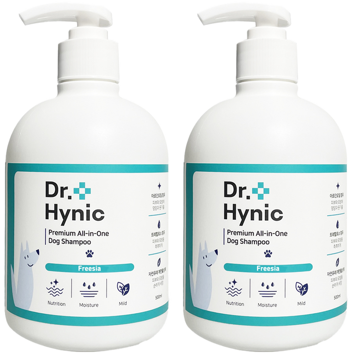 닥터하이닉 프리미엄 올인원 애견샴푸 프리지아, 500ml, 2개