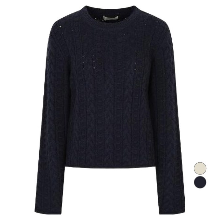 더아이잗 여성용 뉴욕 펀칭 케이블 짜임 풀오버 니트 INAP1PO53