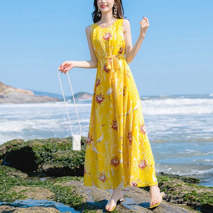 마더브띠 왕플라워 민소매 휴양지 원피스 마더브띠 왕플라워 민소매 휴양지 원피스