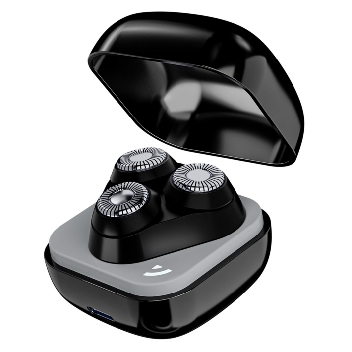 Beaussty 전기면도기 40mm 초소형 미니 면도기 IPX7 방수 휴대용 남성용 면도기, 블랙