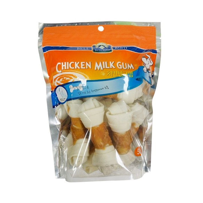 벨버드 치킨 밀크껌 애견간식 10p