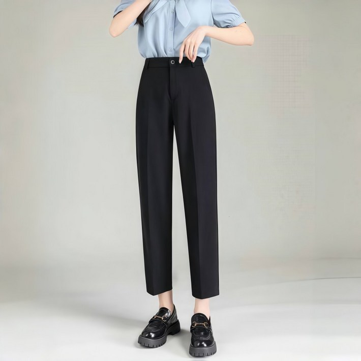 정싱 사계절 여성 정장바지 스판 정장 바지 빅사이즈 슬랙스   여성 캐주얼 긴바지   면접 오피스룩