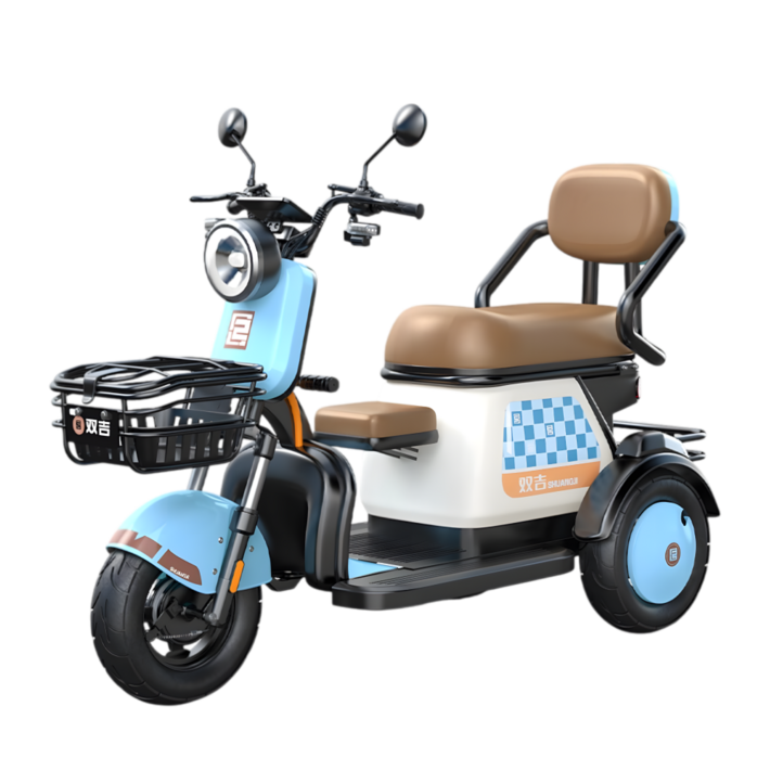 출퇴근 전기 스쿠터 3인승 리튬배터리 배달 오토바이 스쿠터 세발 전동차 3륜 바이크