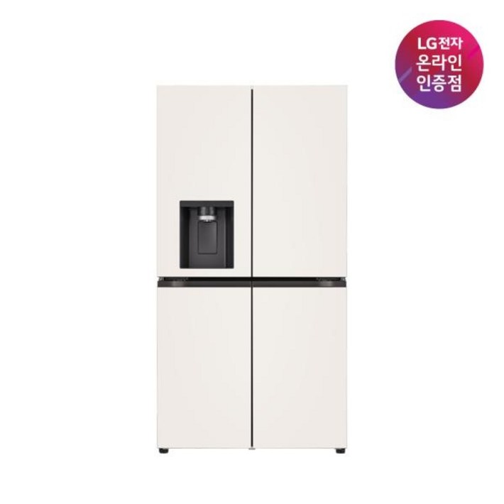 LG전자 DIOS디오스 오브제컬렉션 STEM 얼음정수 4도어 냉장고 820L 베이지베이지J825MEE042