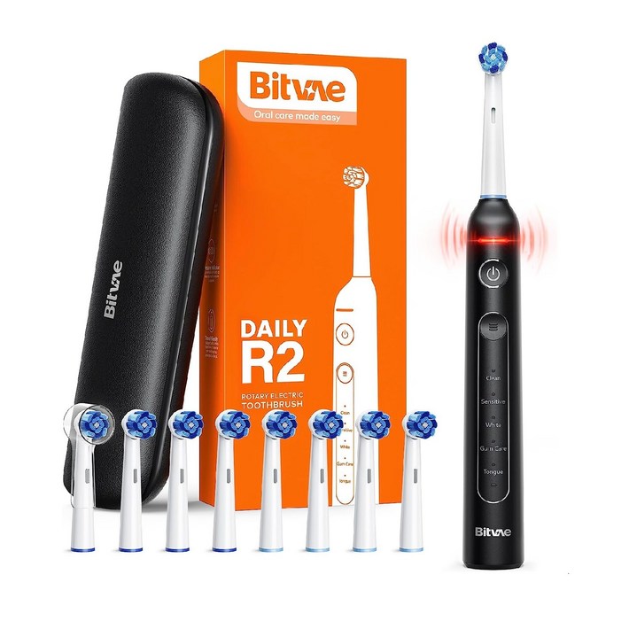 비트베이 R2 회전전동칫솔 스마트압력센서 칫솔모8개 휴대용케이스 포함 Bitvae Amazon 베스트 모델 비트베이 R2 회전전동칫솔 스마트압력센서 칫솔모8개 휴대용케이스 포함 Bitvae Amazon 베스트 모델