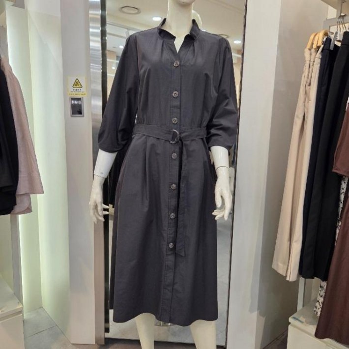 지센 여성 미디 원피스 데일리 기본 직장인 HC02 셔링 벨티드 GR가을 LFOPN804 40816997DH2408570