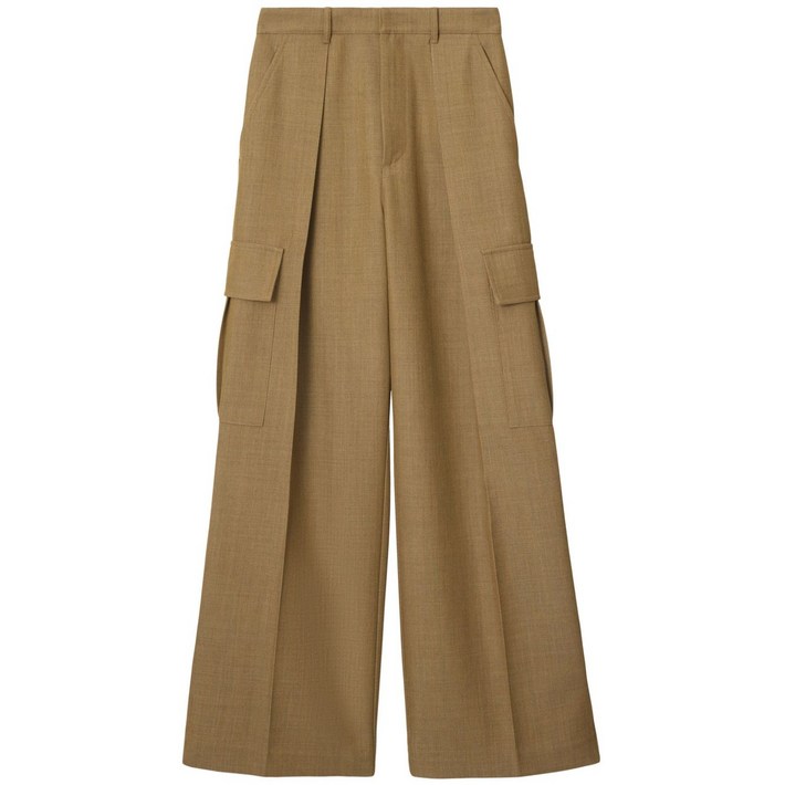 버버리 울 와이드 카고 팬츠