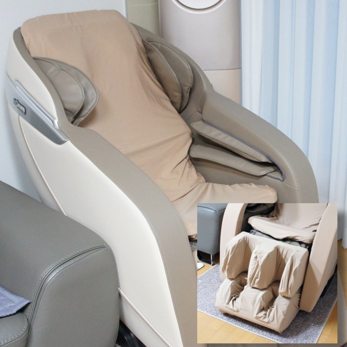 더퍼 안마의자커버 2종세트 등판 좌판 등패드 커버다리 발판 풋커버 세탁가능 고탄력 면커버링