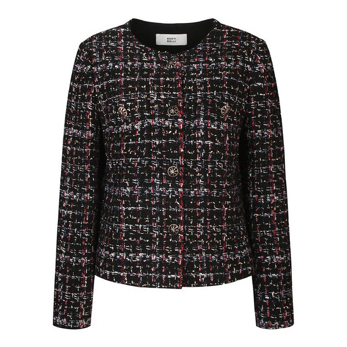 베스띠벨리 글리터 노카라 트위드 자켓 BJJAX2123