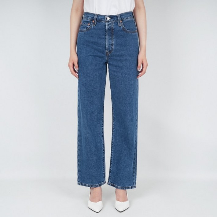 리바이스 여성 청바지 립케이지 스트레이트 앵클 미디엄블루 726930208