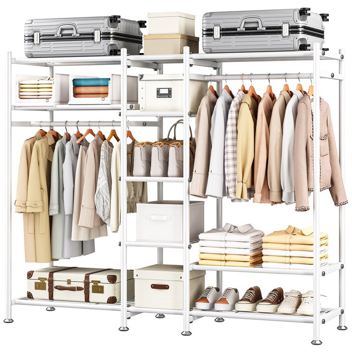 Kipnos 행거 스탠드 옷걸이행거 튼튼한행거 스탠드행거 철제 다용도, 화이트