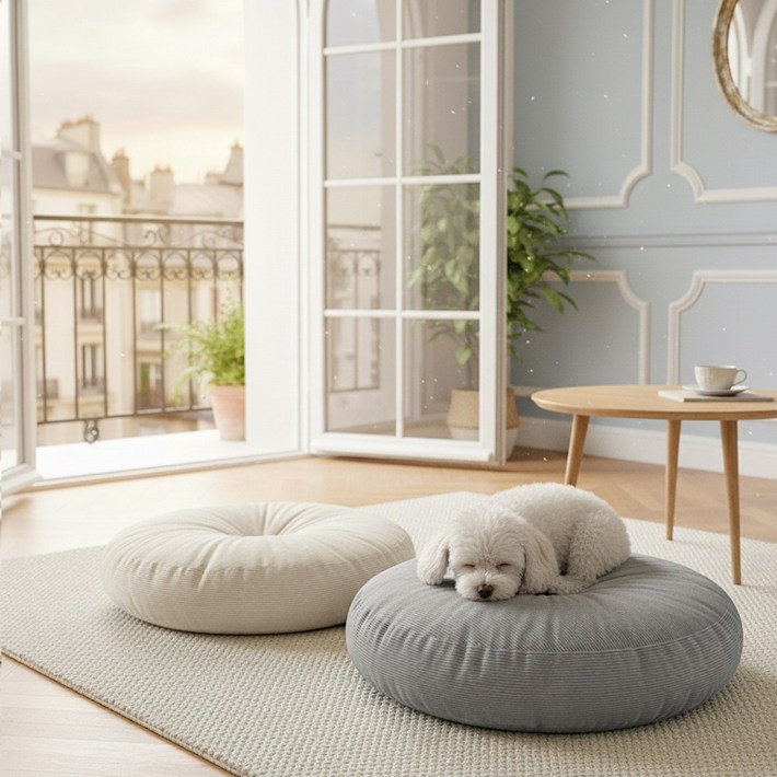 대형방석55X55 강아지  방석 두꺼운방석 원형 등받이 키높이빅사이즈 큰방석