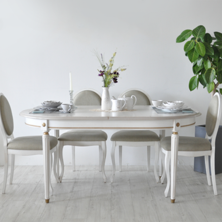 꼬떼따블 본사 셀레네 확장형 타원 식탁  그리블랑