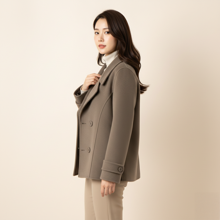 소리울 여성 울 핸드메이드 하프 코트 -프리미엄 울 소재