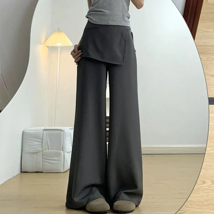 여성 랩스커트 와이드 팬츠 캐주얼 오피스룩 정장 바지 빅사이즈