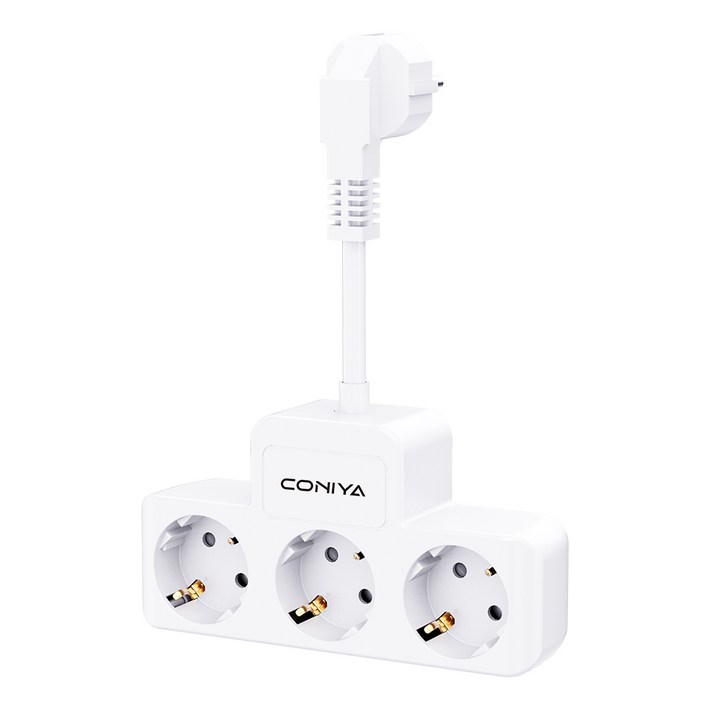 코니야 T탭 3구 확장형 멀티탭 티탭, 10cm, 화이트, 1개