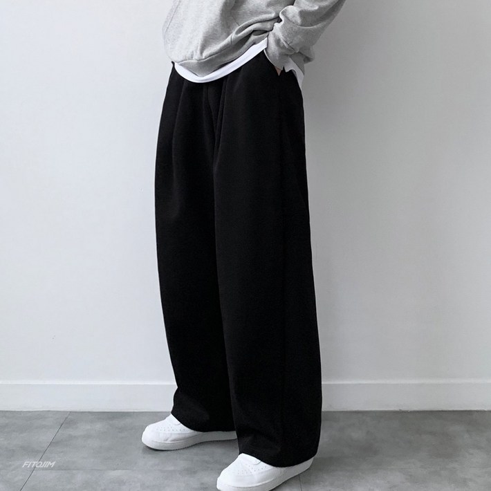 FITOJIM 남자 원턱 와이드팬츠 벌룬 팬츠 츄리닝 트레이닝 바지