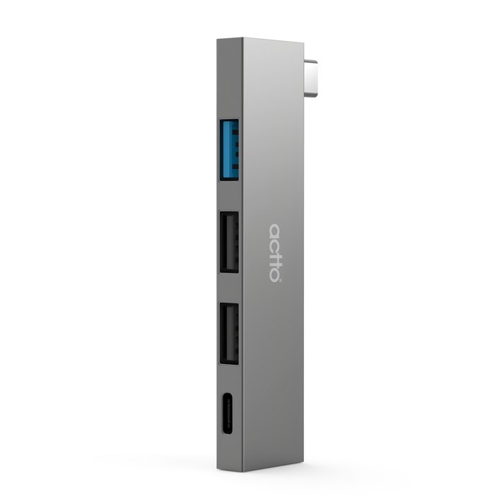 엑토 4포트 C타입 USB 3.2 일체형 멀티허브 HUB43, 그레이, 1개