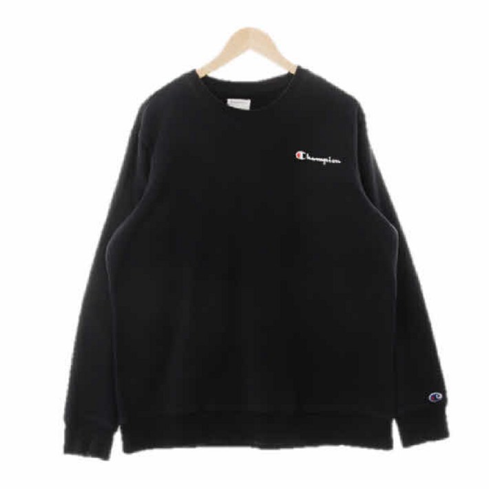 챔피언 5037 블랙 면혼방 레터링로고크루넥맨투맨 L 수지네 구제