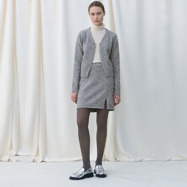 나인Atelier Nain 연예인 착용코코 울 헤어리 셋업 니트 스커트SK4981
